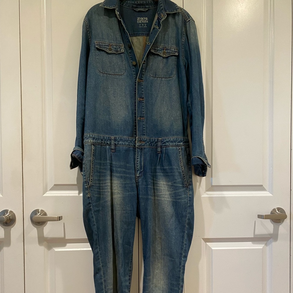 Zara soft denim jumpsuit